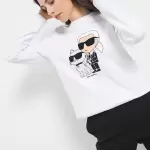 Karl Lagerfeld - Bluza de bumbac organic Ikonik