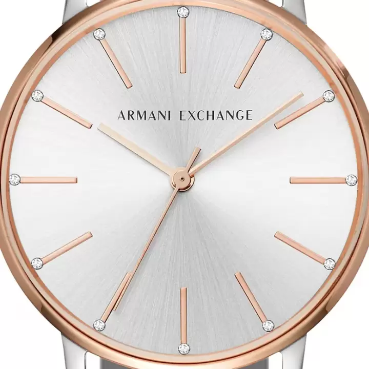 Armani Exchange Ceas din otel inoxidabil - bratara cu model plasa(dama)