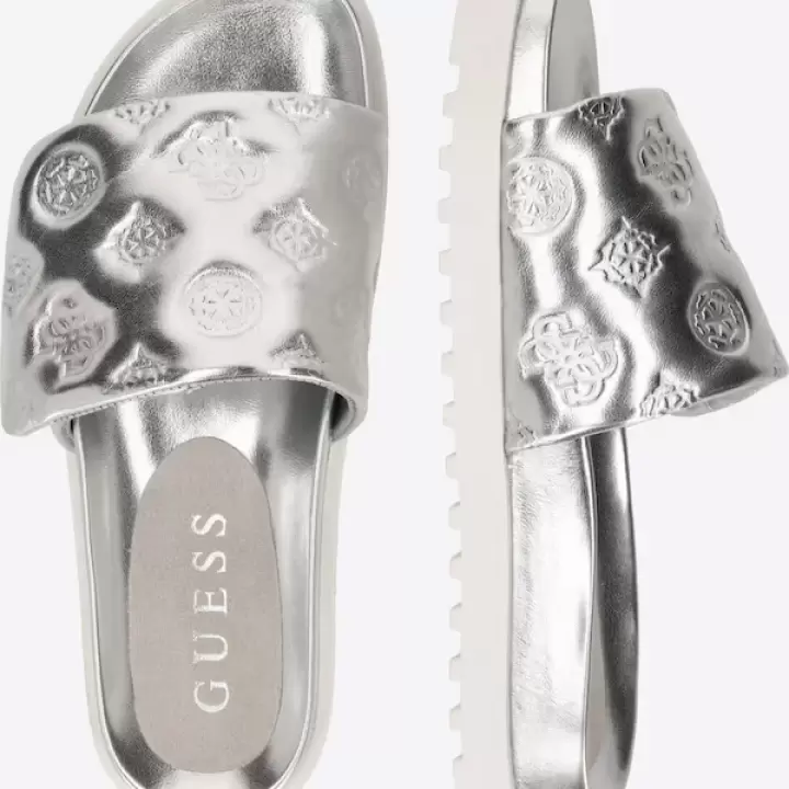 Guess - Saboți FABIO argintii