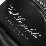 Karl Lagerfeld - Rucsac de piele ecologica cu imprimeu logo Hotel Karl