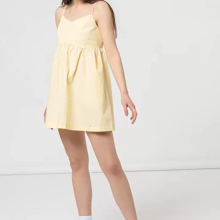Tommy Jeans - Rochie de bumbac organic cu decolteu in V