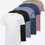 Abercrombie & Fitch - Pachet Tricou 5 piese, albastru,maro,negru,alb