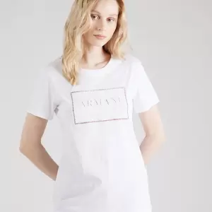 Armani Exchange - Tricou pe alb/negru