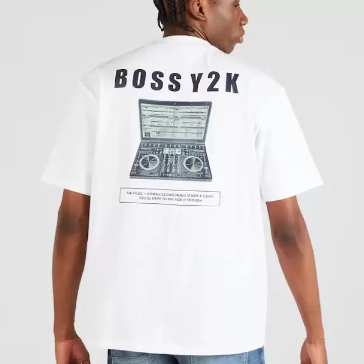 Boss - Tricou alb/negru