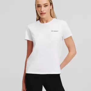 Karl Lagerfeld - Tricou dama pe alb, negru