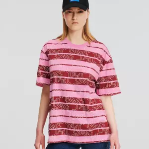 Karl Lagerfeld - Tricou roz,negru,alb