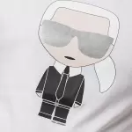Karl Lagerfeld - Tricou de bumbac alb cu imprimeu