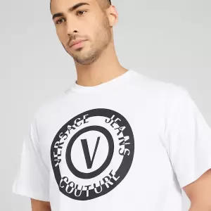 Versace Jeans Couture - Tricou negru / alb