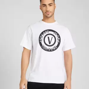 Versace Jeans Couture - Tricou negru / alb