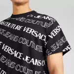 Versace Jeans Couture - Tricou negru / alb / auriu
